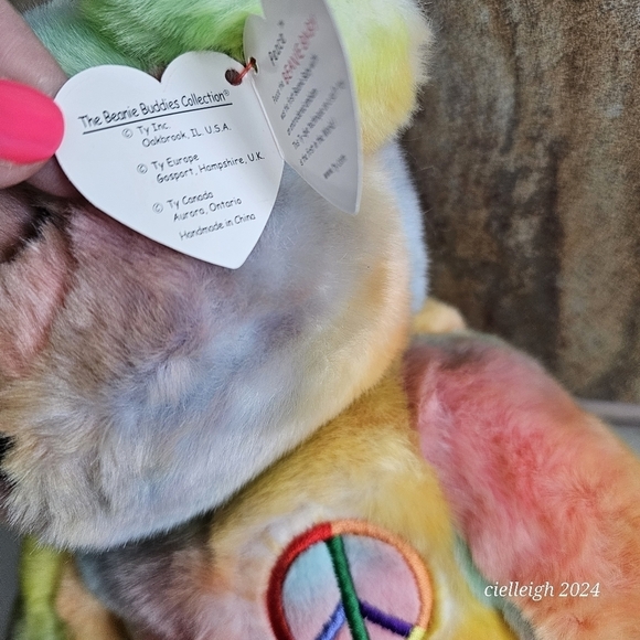 Peace The Bear Beanie Baby and Beanie Buddy Set - Picture 5 of 15
